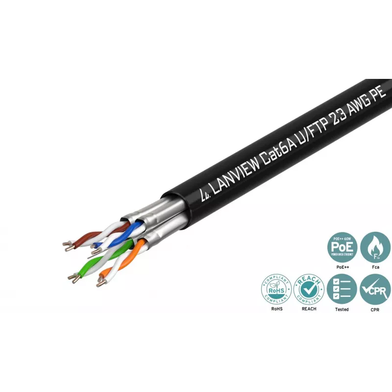 Lanview LVN122445 Netzwerkkabel Schwarz 500 m Cat6a U/UTP (UTP)