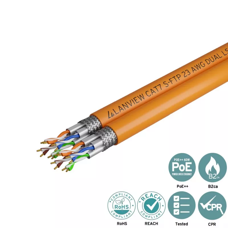 Lanview LVN122510 Netzwerkkabel Orange 500 m Cat7 S/FTP (S-STP)