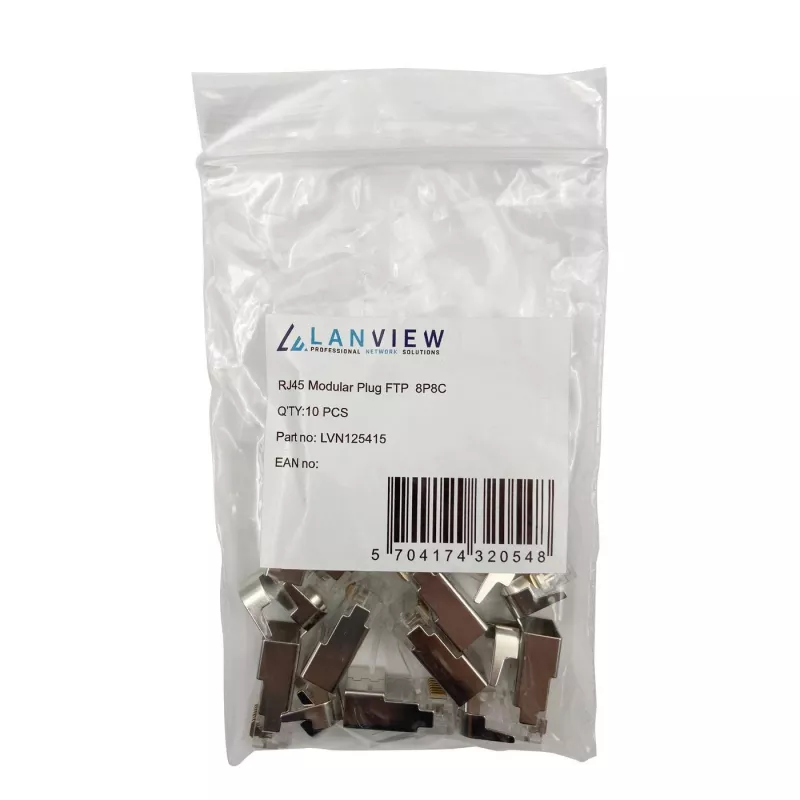 Lanview LVN125415 RJ45-Kabelstecker, metallisch