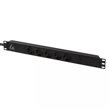 Lanview 19-Zoll Rack-Stromverteiler 1U 10A, 5x Schuko (LVR-3MSCH-LIC-SCH5)