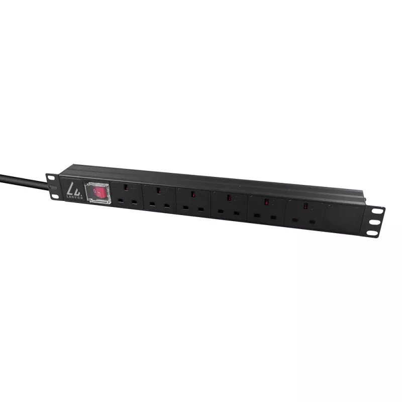 Lanview LVR-3MUK-SW-UK6 Stromverteilereinheit (PDU) 6 AC-Ausgänge 1.4U Schwarz