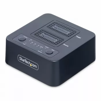 StarTech.com 1:1 M.2 NVMe Drive Duplicator, Standalone M.2 SSD Kloner/Kopierer bis zu 90 GB/min, USB 3.2 20 Gbit/s M.2 Dual-Bay Laufwerksdock, USB-C/A-Kabel im Lieferumfang