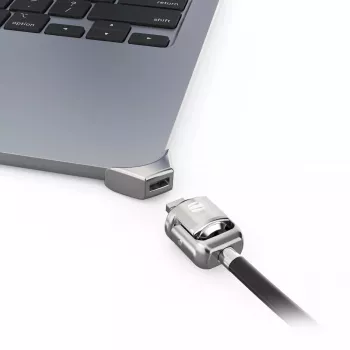 Compulocks Ledge Adapter für MacBook Air 15 Zoll M2 M3 mit Schlüsselkabelschloss Silber
