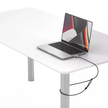 Compulocks Ledge Lock Adapter für MacBook Pro 14 Zoll M1 M2 M3 Schlüsselkabelschloss Silber