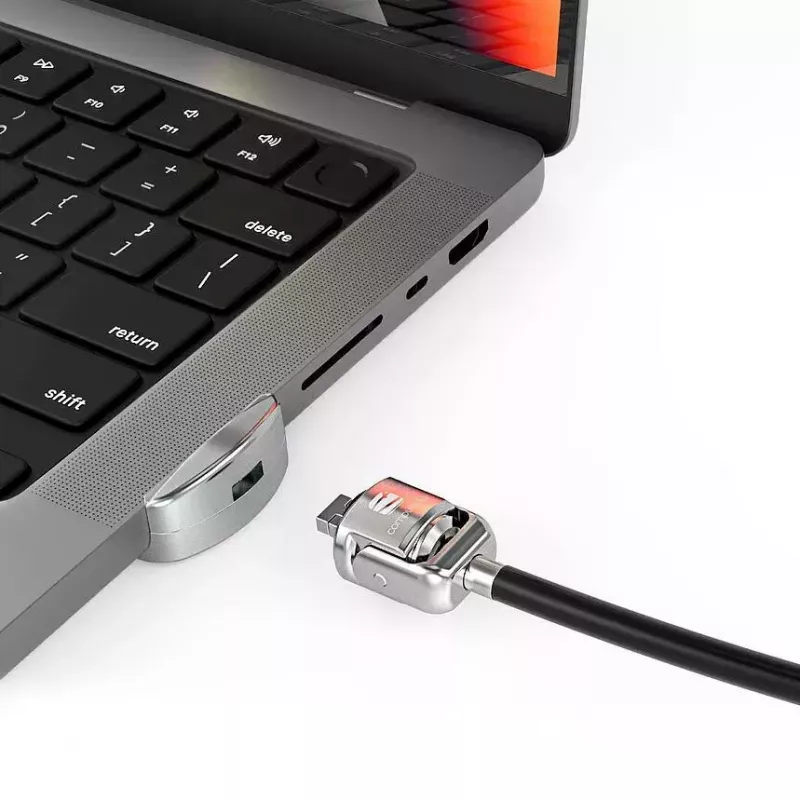 Compulocks Ledge Lock Adapter für MacBook Pro 14 Zoll M1 M2 M3 Schlüsselkabelschloss Silber