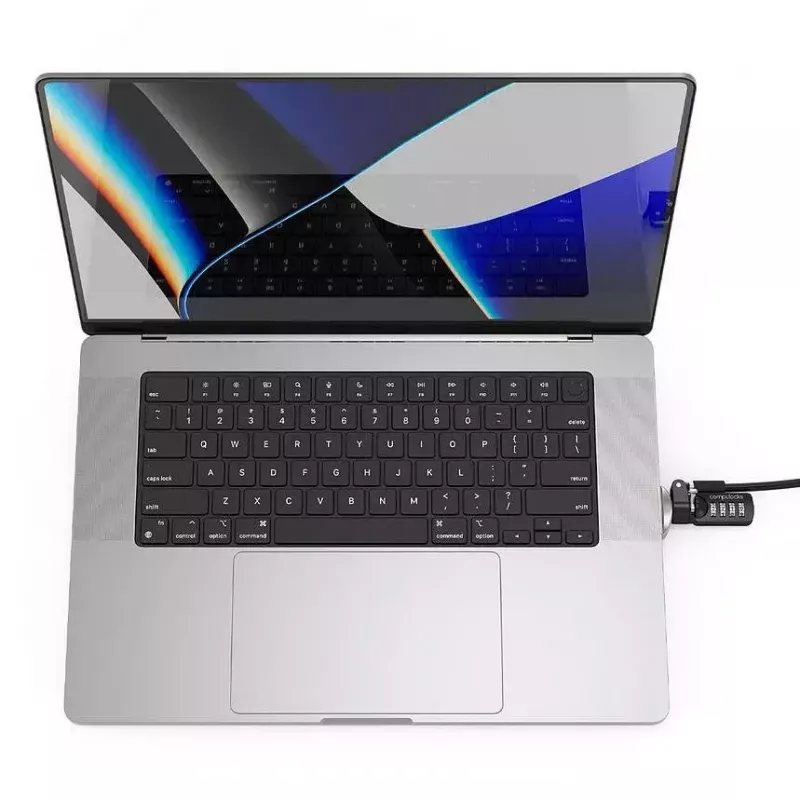 Compulocks Ledge Lock Adapter für MacBook Pro 16 Zoll M1 M2 M3 Kombinationskabelschloss Silber
