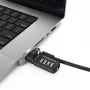 Compulocks Ledge Lock Adapter für MacBook Pro 16 Zoll M1 M2 M3 Kombinationskabelschloss Silber
