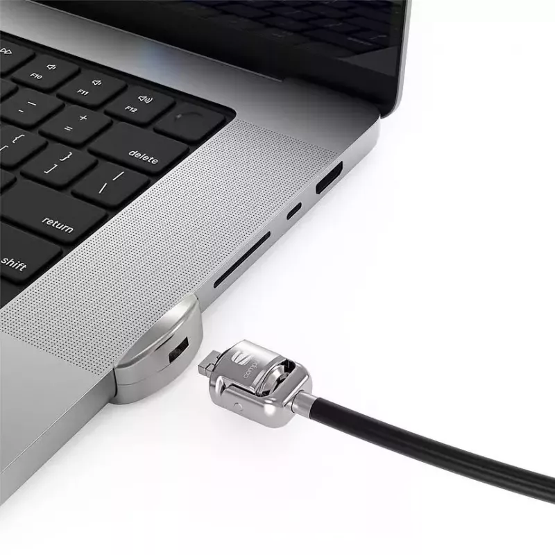 Compulocks Ledge Lock Adapter für MacBook Pro 16 Zoll M1 M2 M3 Schlüsselkabelschloss Silber