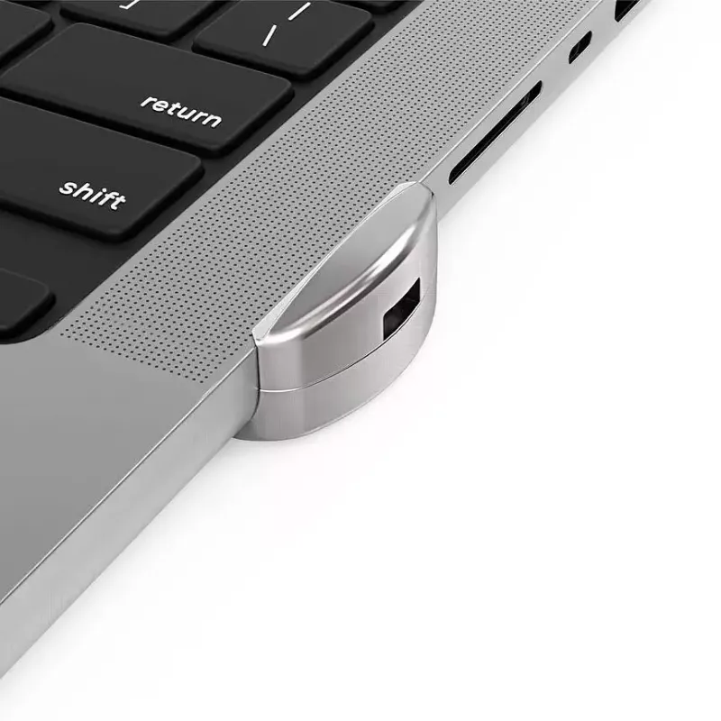 Compulocks Ledge Lock Adapter für MacBook Pro 16 Zoll M1 M2 M3 Schlüsselkabelschloss Silber