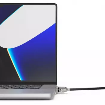Compulocks Ledge Lock Adapter für MacBook Pro 16 Zoll M1 M2 M3 Schlüsselkabelschloss Silber