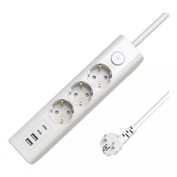 Microconnect 3-fach-USB-Schukosteckdosenleiste 1,5 m Weiß 3 AC-Steckdosen 230 V