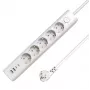 Microconnect 5-fach USB Schuko-Steckdosenleiste mit Ein-/Ausschalter 1,5 m, Weiß