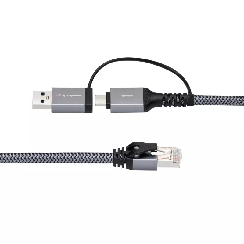 Microconnect CAT6 RJ45 FTP zu USB A-C Adapterkabel, 2 Meter Netzwerkadapter