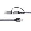 Microconnect CAT6 RJ45 FTP zu USB A-C Adapterkabel, 10 Meter Netzwerkadapter
