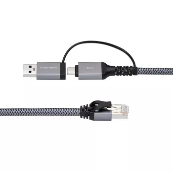 Microconnect CAT6 RJ45 FTP zu USB A-C Adapterkabel, 10 Meter Netzwerkadapter