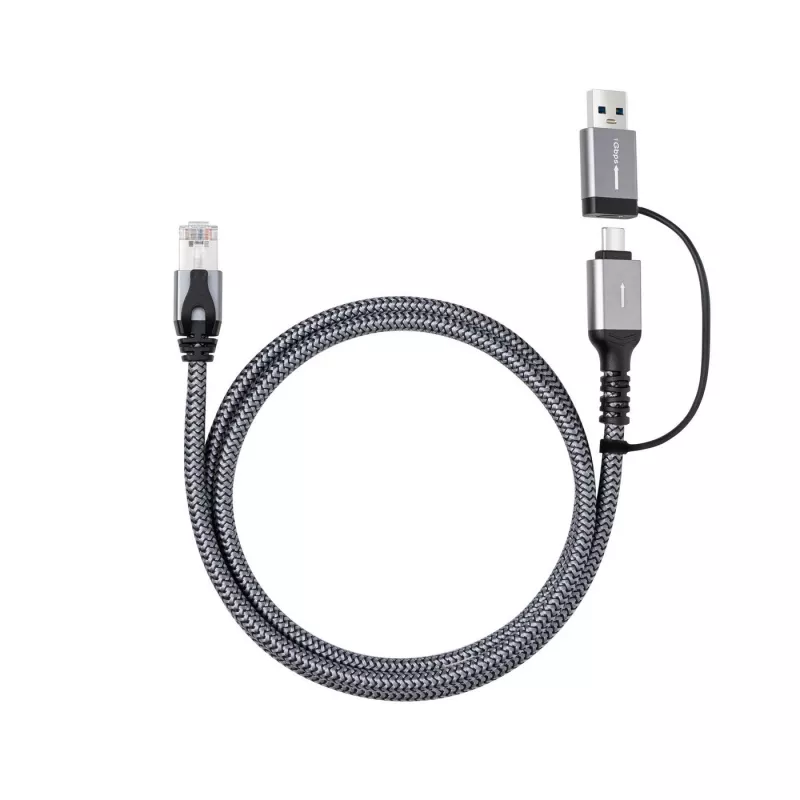 Microconnect CAT6 RJ45 FTP zu USB A-C Adapterkabel, 10 Meter Netzwerkadapter
