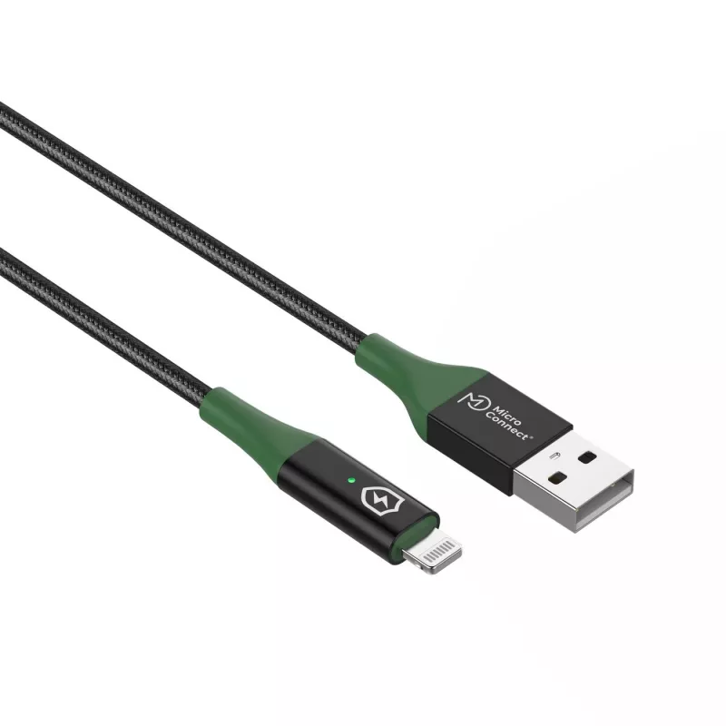 Microconnect MC-SMART USB A-L-2 Lightning-Kabel 2 m Schwarz, Grün