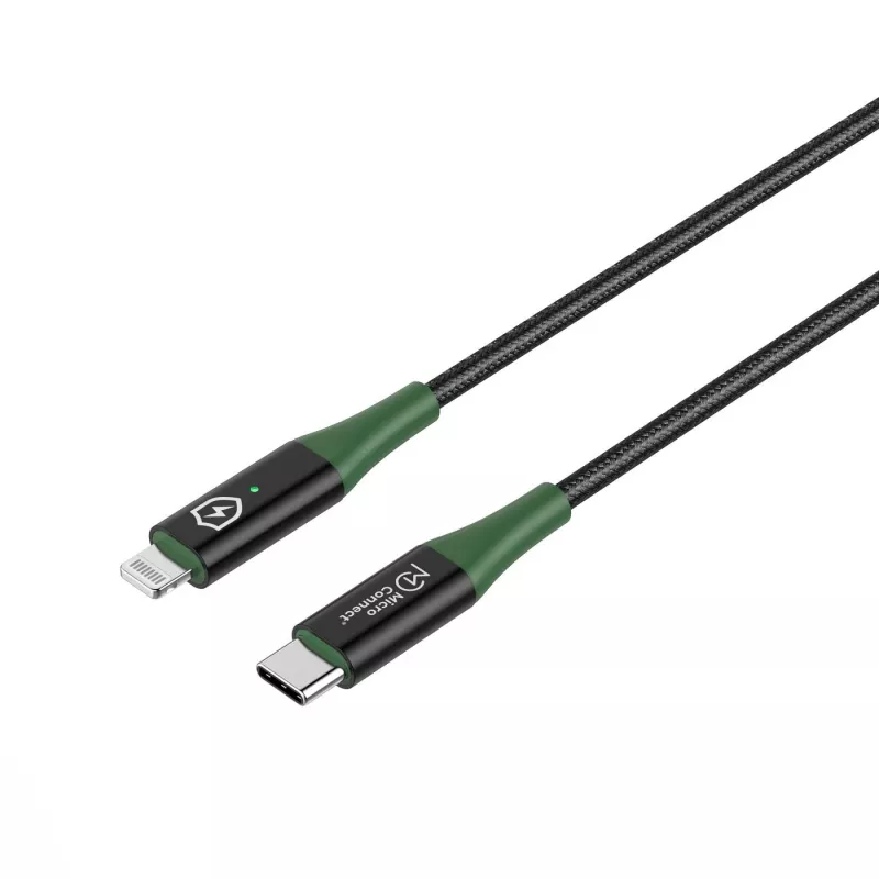 Microconnect MC-SMART USB C-L-1 Lightning-Kabel 1 m Schwarz, Grün