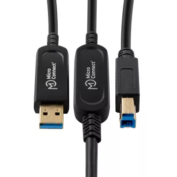 Microconnect MC-USB3.0AB10OP USB-Kabel USB 3.2 Gen 2 (3.1 Gen 2) 10 m USB A USB B Schwarz