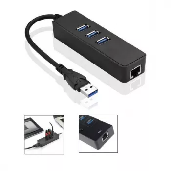 Microconnect MC-USB3.0HUBWETH Laptop-Dock/Port-Replikator USB 3.2 Gen 1 (3.1 Gen 1) Typ-A Schwarz