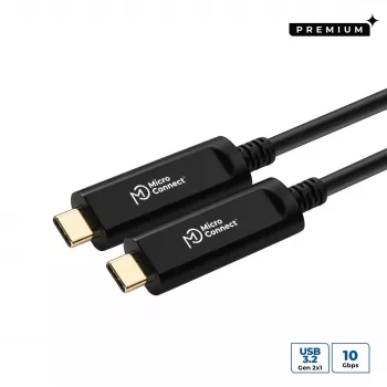 Microconnect MC-USB3.1C15OP USB-Kabel USB 3.2 Gen 2 (3.1 Gen 2) 15 m USB C Schwarz