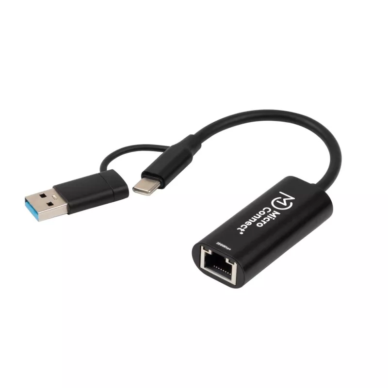 Microconnect MC-USBACNET2.5G Kabeladapter USB C RJ-45 0,2 m Schwarz