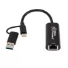 Microconnect MC-USBACNET2.5G Kabeladapter USB C RJ-45 0,2 m Schwarz