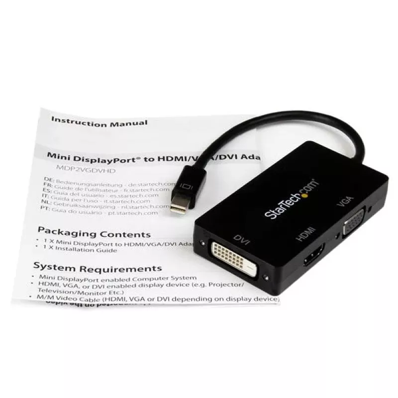 StarTech.com Reise-A/V-Adapter: 3-in-1 Mini DisplayPort auf VGA DVI oder HDMI Konverter