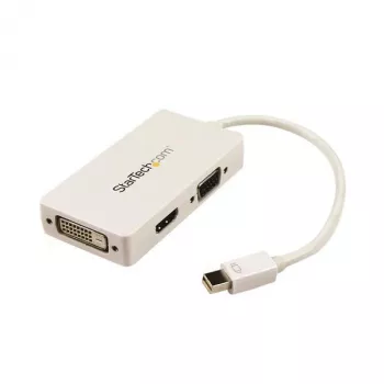 StarTech.com Travel A/V Adapter: 3-in-1 Mini DisplayPort auf VGA DVI oder HDMI Konverter - Weiß