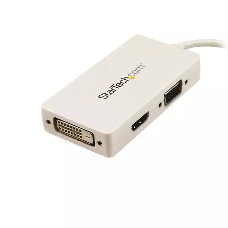 StarTech.com Travel A/V Adapter: 3-in-1 Mini DisplayPort auf VGA DVI oder HDMI Konverter - Weiß