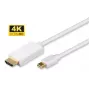 Microconnect MDPHDMI1-4K Videokabel-Adapter 1 m Mini DisplayPort HDMI Typ A (Standard) Weiß