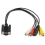 Microconnect MONGGSV Videokabeladapter 0,3 m VGA (D-Sub) RCA + S-Video Schwarz