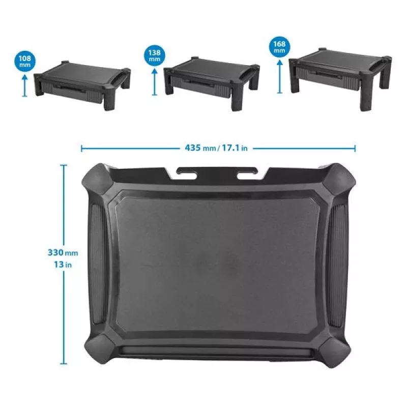 StarTech.com Monitorständer - Schublade - höhenverstellbar, freistehend, 10 kg, 33 cm (13 Zoll), 81,3 cm (32 Zoll), Höhenverstellung, Schwarz