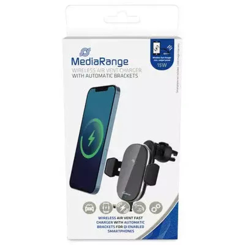 Kabelloses Ladegerät MediaRange MRMA117 Schnellladung Smartphone Schwarz