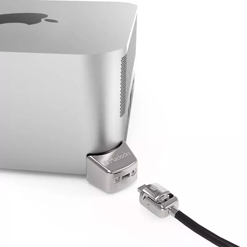 Compulocks Mac Studio Ledge Lock Adapter Keyed Kabel Lock Silber