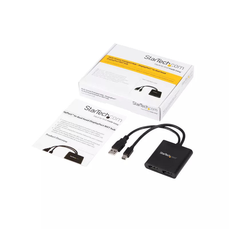 StarTech.com 2-Port Multi Monitor Adapter - Mini DisplayPort auf 2x DisplayPort MST Hub - Dual 4K 30Hz - Videosplitter für erweiterten Desktop-Modus nur auf Windows-PCs - mDP 1.2 auf 2x DP
