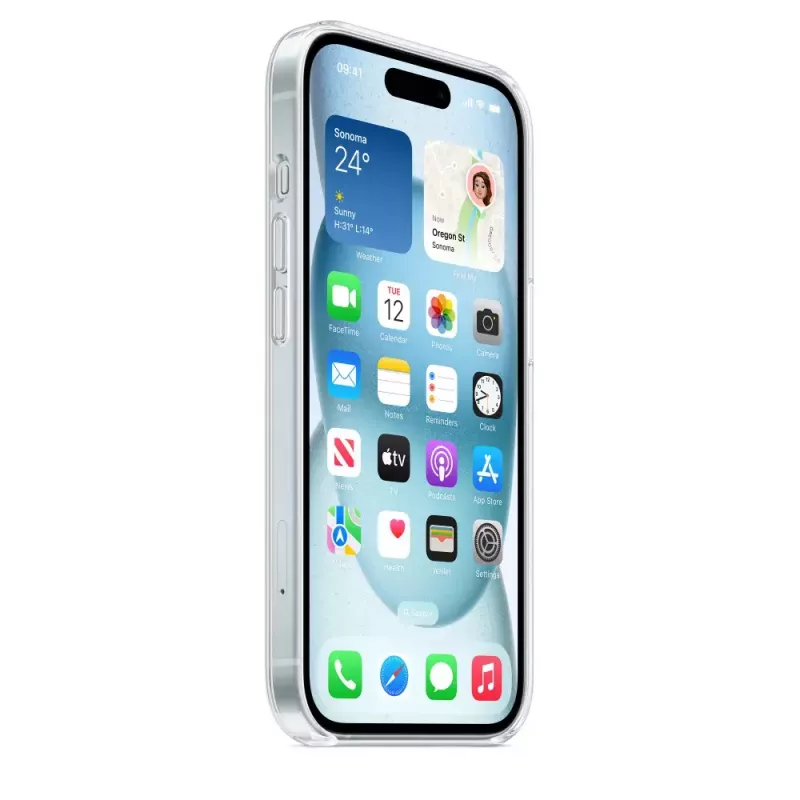 Schutzhülle für iPhone 15 von Apple, MagSafe, Transparent, PC, für 6,1 Zoll
