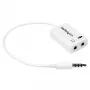 StarTech.com Weißer Headset-Adapter für Headsets mit separaten Kopfhörer-/Mikrofonsteckern – 3,5 mm 4-polig auf 2x 3-polig 3,5 mm M/F