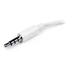StarTech.com Weißer Headset-Adapter für Headsets mit separaten Kopfhörer-/Mikrofonsteckern – 3,5 mm 4-polig auf 2x 3-polig 3,5 mm M/F