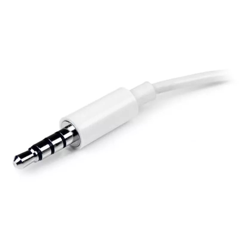 StarTech.com Weißer Headset-Adapter für Headsets mit separaten Kopfhörer-/Mikrofonsteckern – 3,5 mm 4-polig auf 2x 3-polig 3,5 mm M/F