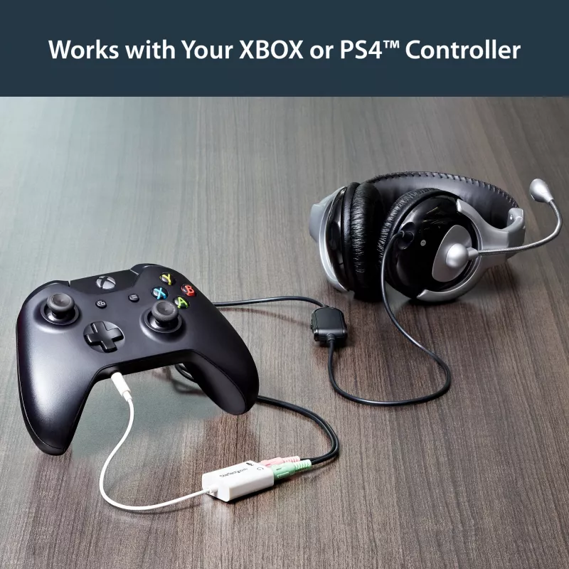StarTech.com Weißer Headset-Adapter für Headsets mit separaten Kopfhörer-/Mikrofonsteckern – 3,5 mm 4-polig auf 2x 3-polig 3,5 mm M/F