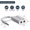 StarTech.com Weißer Headset-Adapter für Headsets mit separaten Kopfhörer-/Mikrofonsteckern – 3,5 mm 4-polig auf 2x 3-polig 3,5 mm M/F