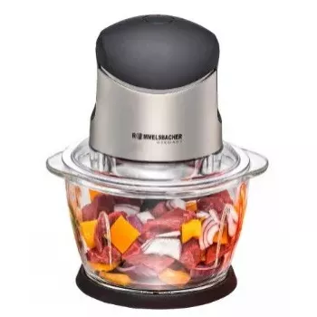 Elektrischer Zerkleinerer Rommelsbacher MZ 400 — 1,0 L Glasbehälter, 400 W, Edelstahl-4‑Flügelmesser, schwarz