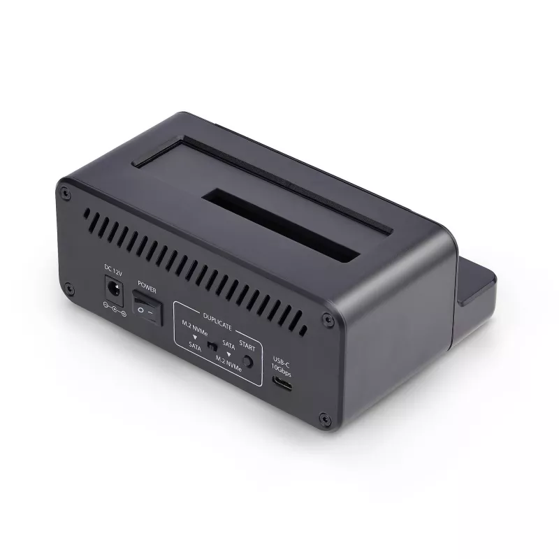 StarTech.com M.2 NVMe auf 2,5/3,5 Zoll SATA-Laufwerksduplizierer, Dual-Bay-Standalone-SSD-Kloner/Laufwerksdock, bidirektional NVMe zu SATA / SATA zu NVMe, bis zu 27 GB/min, TAA