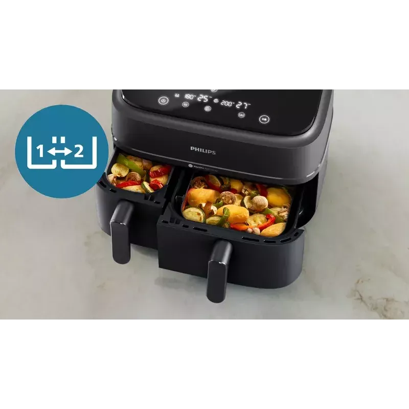 Heißluftfritteuse Philips 3000 Serie NA352/04 9L 2750W Doppelkorb