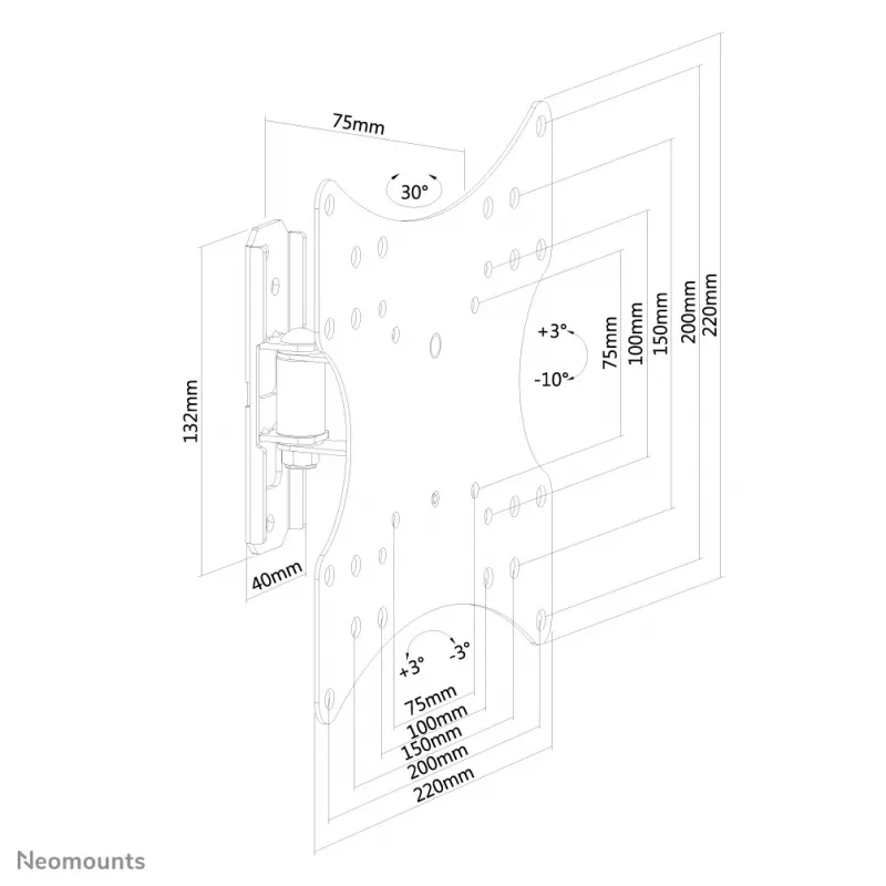 Neomounts FPMA-W115Schwarz TV-Wandhalterung 10-40 Zoll – Full-Motion