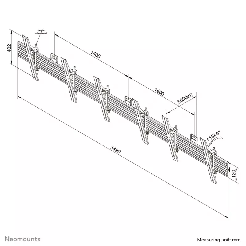 Neomounts NMPRO-WMB3 Menuboard-Wandhalterung 32-55 Zoll - neigbar