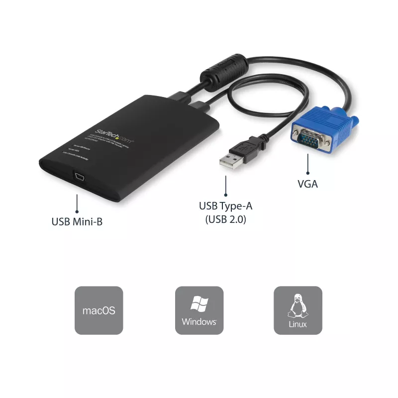 StarTech.com USB Crash Cart Adapter mit Dateiübertragung & Videoaufnahme