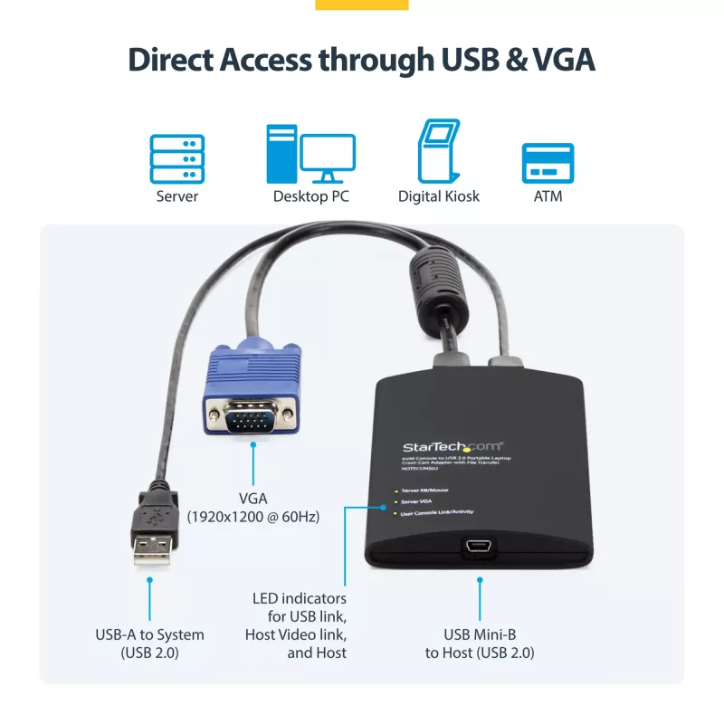 StarTech.com USB Crash Cart Adapter mit Dateiübertragung & Videoaufnahme