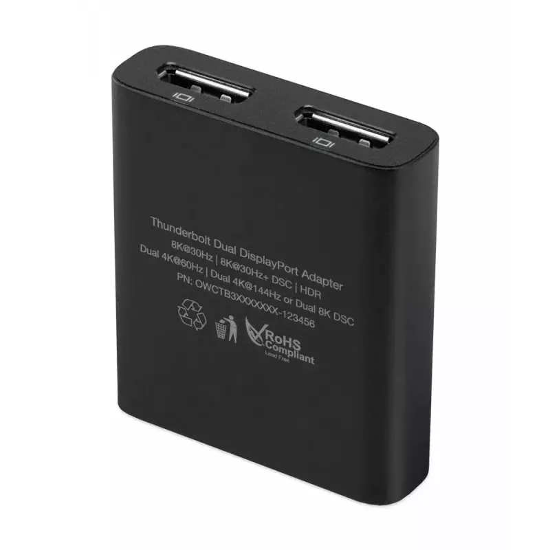 OWC Thunderbolt Dual DisplayPort Adapter USB-Grafikadapter 7680 x 4320 Pixel Schwarz